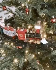 PISTA FLOTANTE CON TREN NAVIDEÑO + LUZ + HUMO + SONIDO